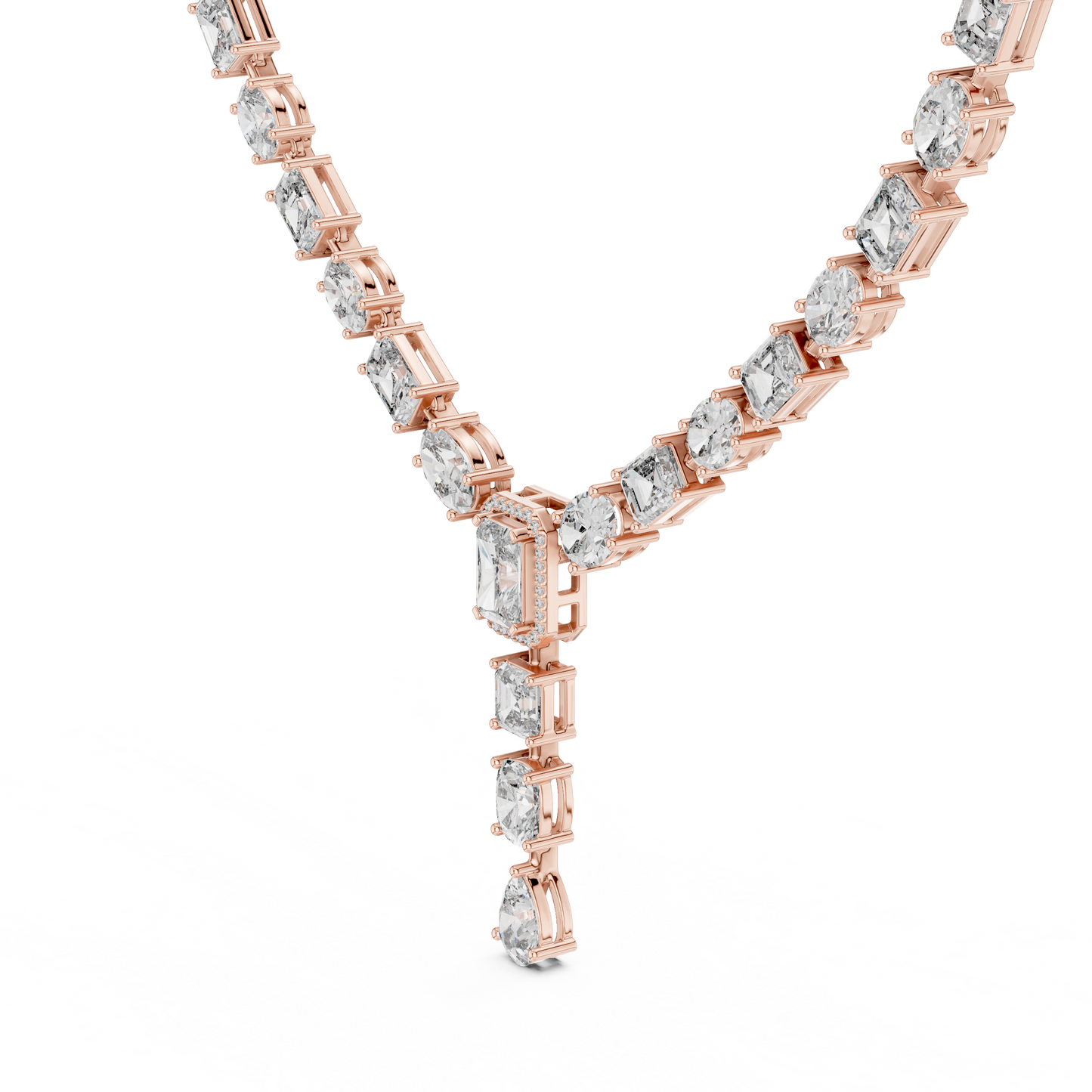 Multi-Shape Diamond Tennis Necklace