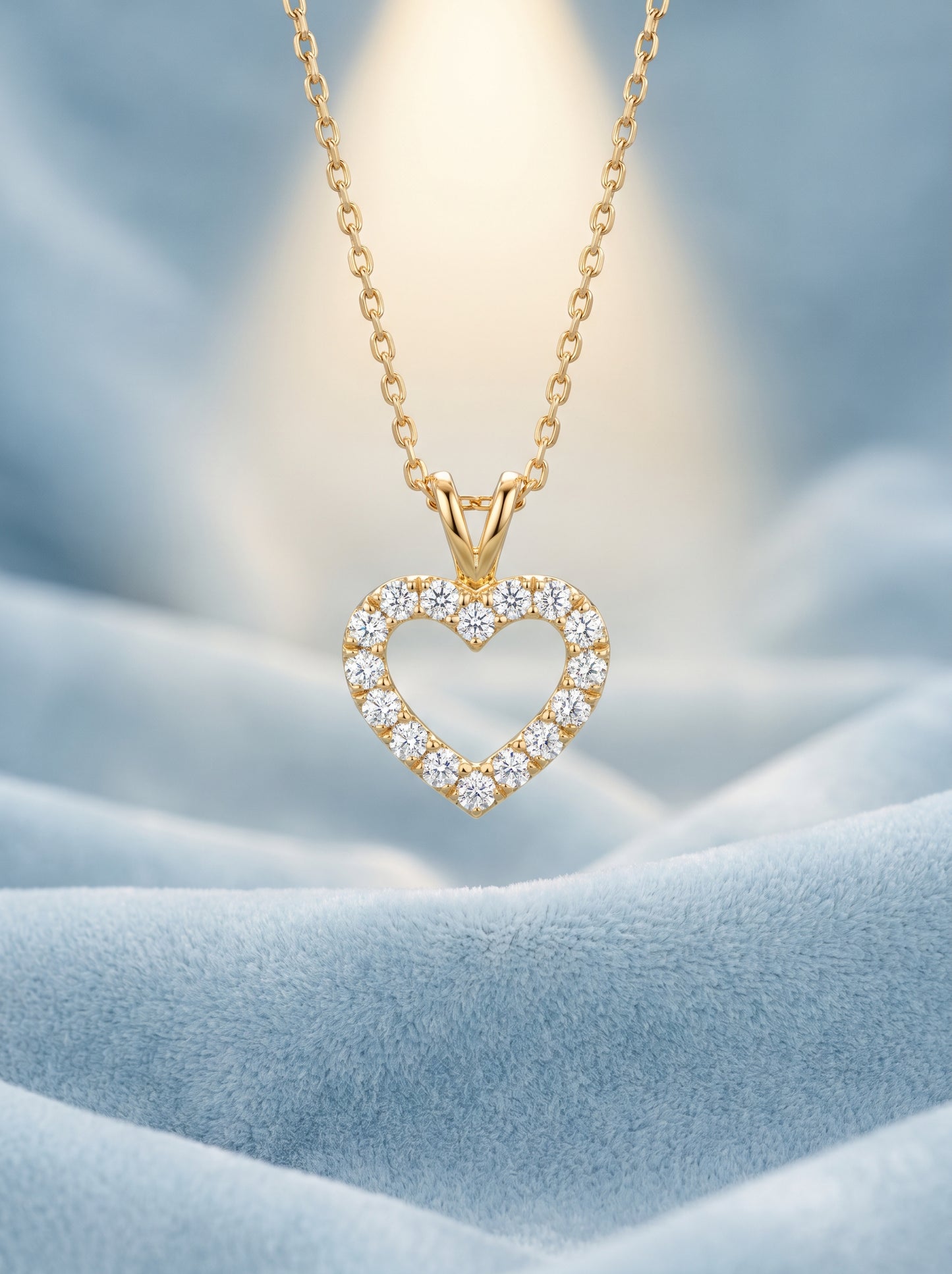 18KT Gold Diamond Heart Pendant