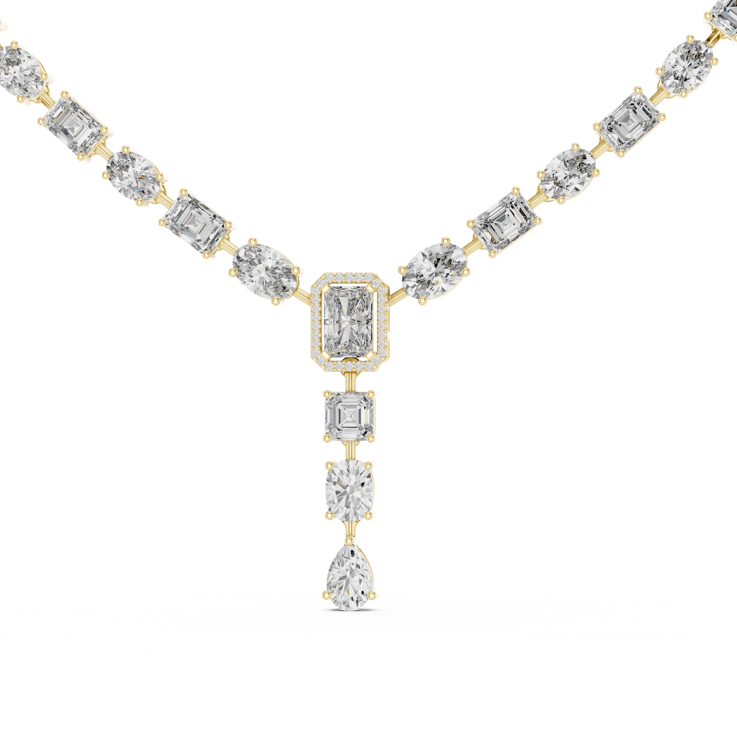 Multi-Shape Diamond Tennis Necklace