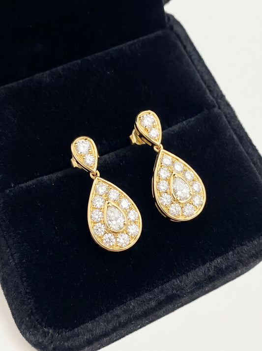 18KT Yellow Gold Diamond Drop Earrings