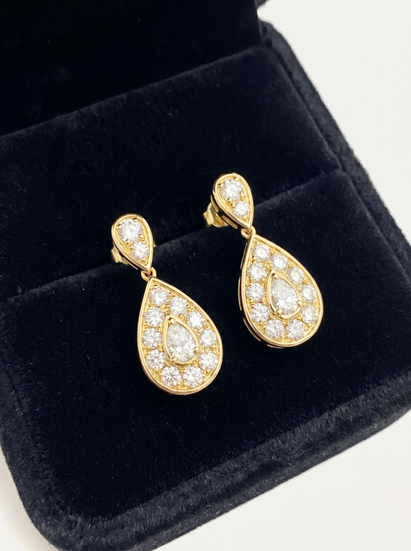 18KT Yellow Gold Diamond Drop Earrings
