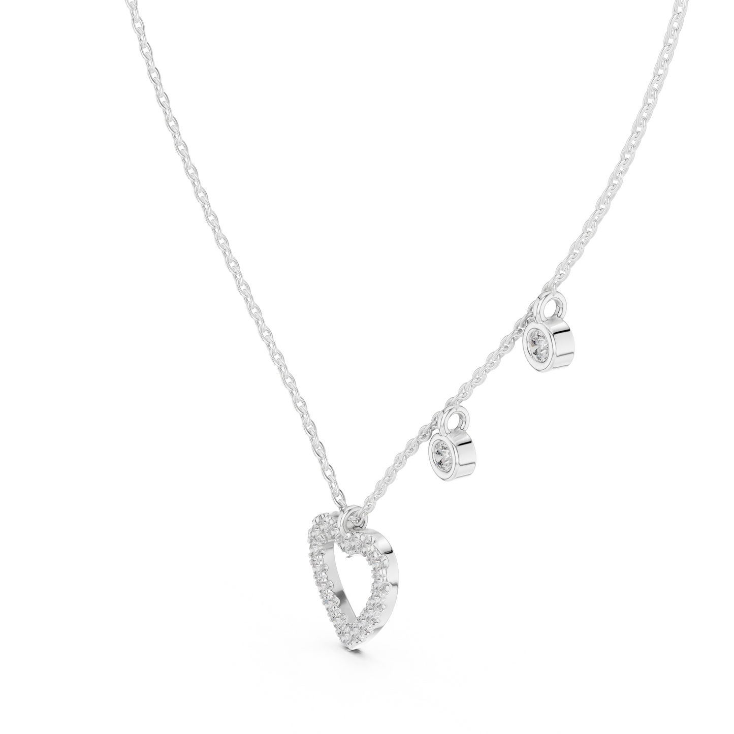 Diamond Heart Pendant Necklace