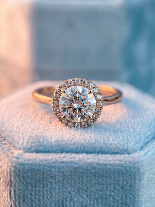 18KT Rose Gold Halo Diamond Ring
