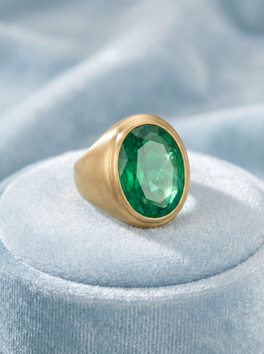 18KT Gold Emerald Statement Ring