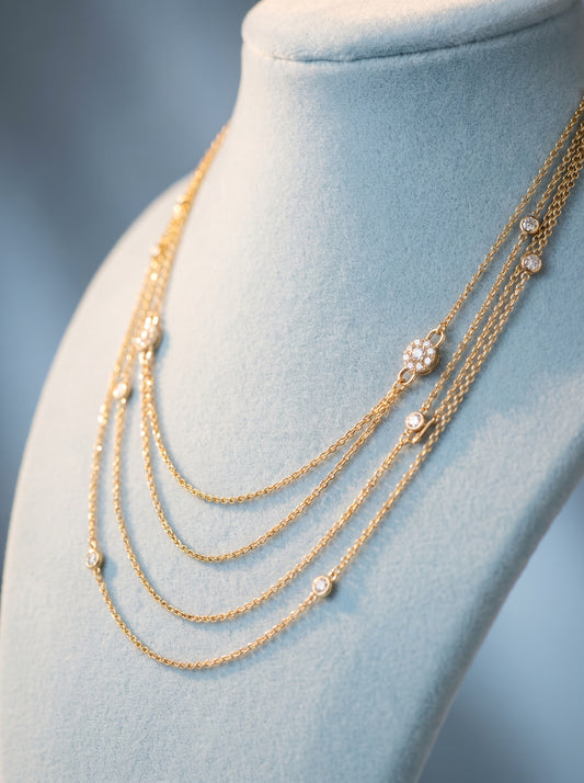 18KT White Gold Diamond Choker Necklace