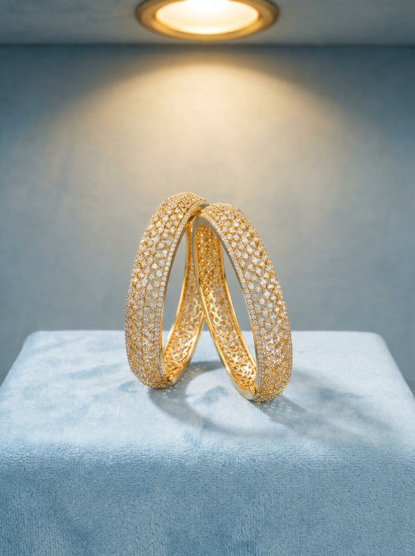 22KT Gold Diamond Kada Bangles