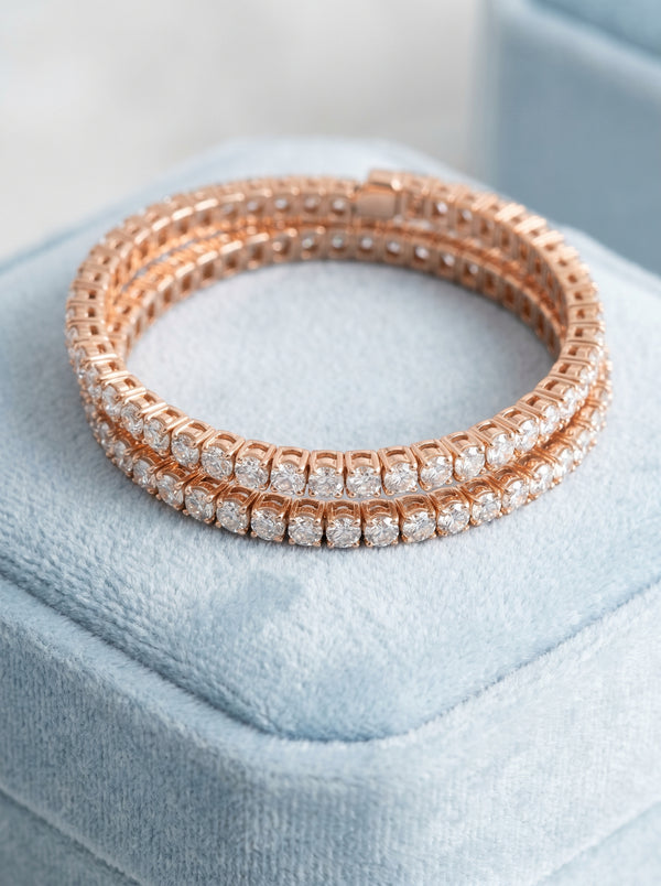 18KT Rose Gold Diamond Flexi Bangle