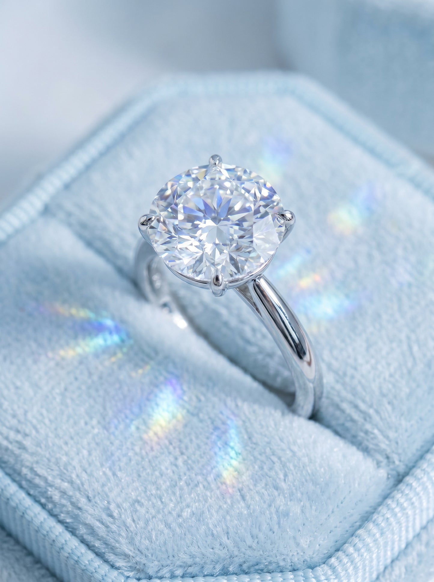 18KT White Gold Round Solitaire Ring