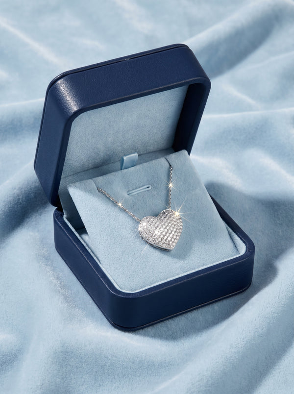 18KT White Gold Diamond Heart Gift Pendant