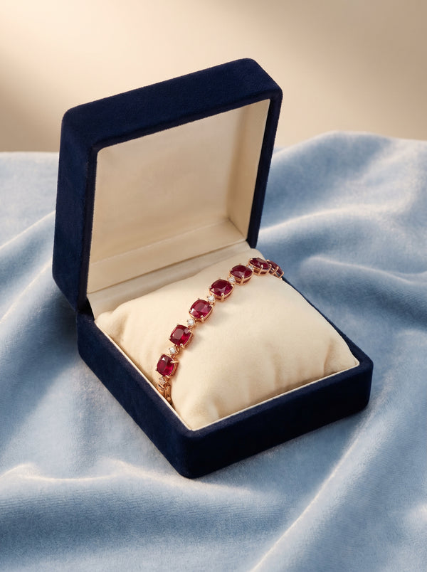 18KT Rose Gold Ruby Gift Bracelet