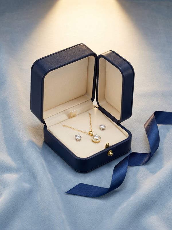 18KT Gold Diamond Anniversary Gift Set