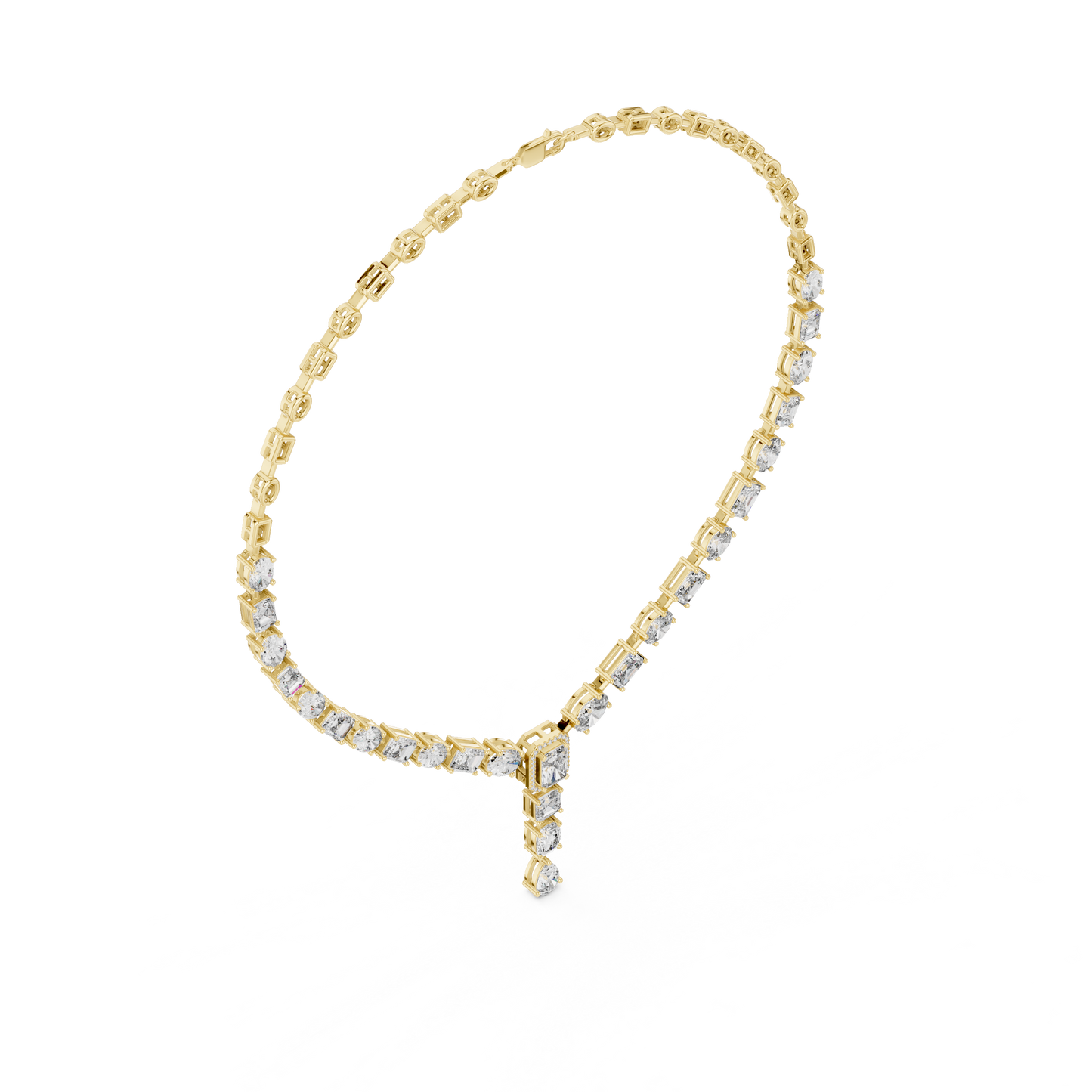 Multi-Shape Diamond Tennis Necklace