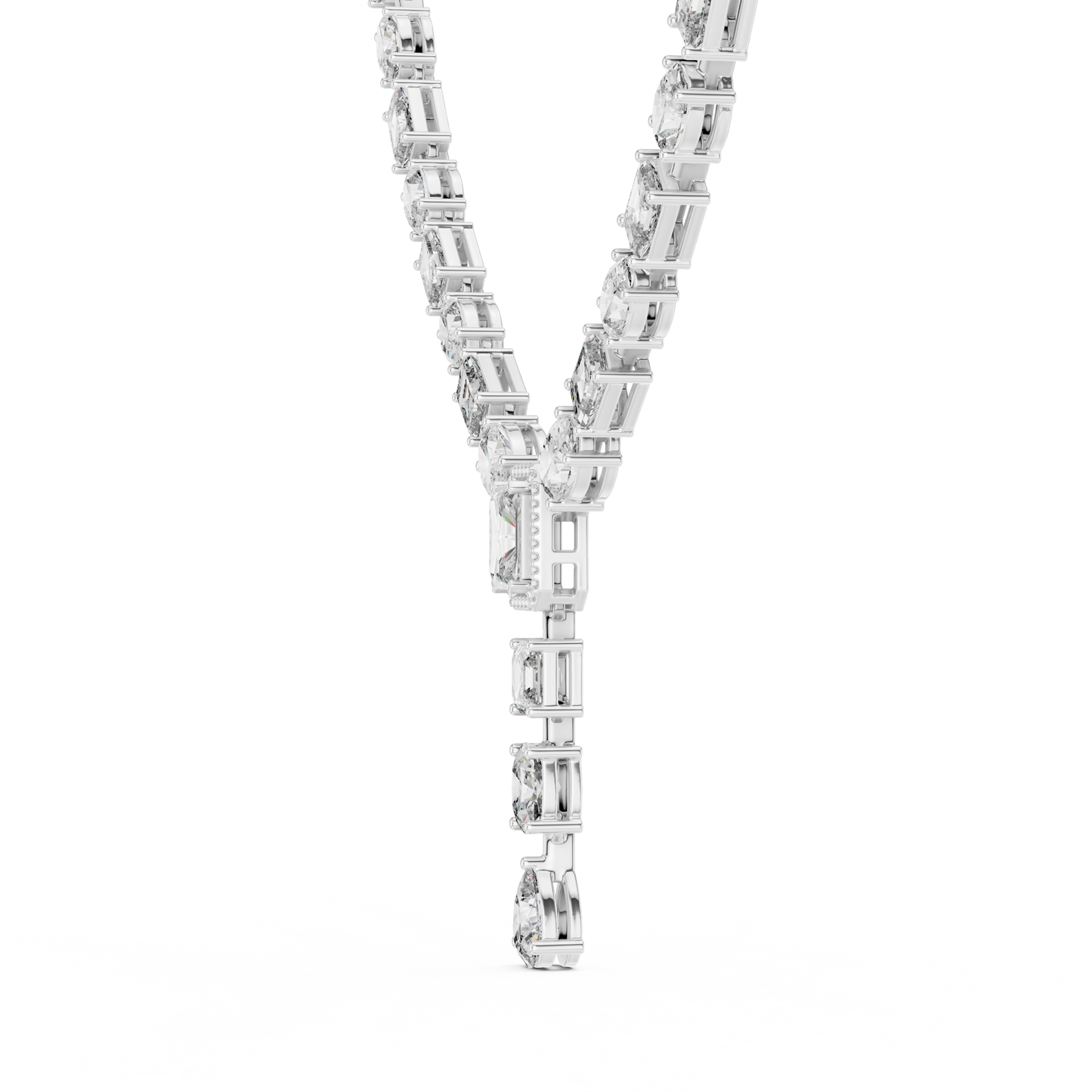 Multi-Shape Diamond Tennis Necklace