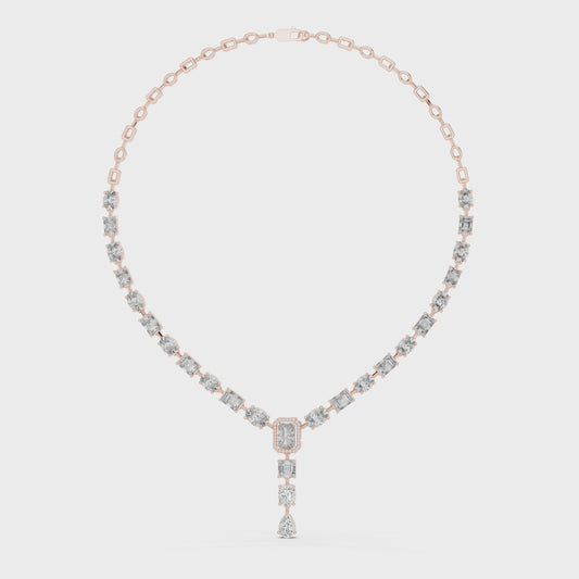 Multi-Shape Diamond Tennis Necklace